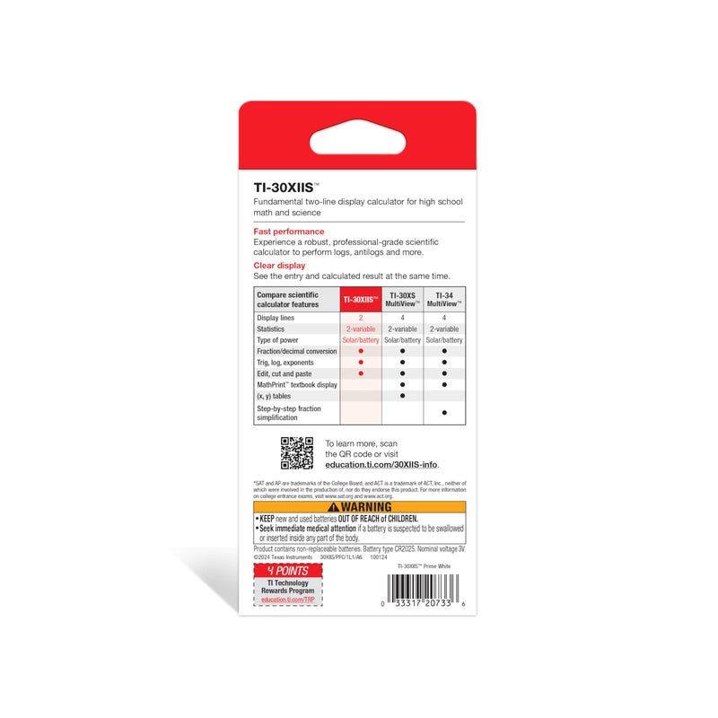 Texas Instruments TI-30XIIS Scientific Calculator, White - Image 3